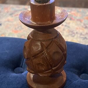 Vintage Hand Carved Pineapple Candle Holder from Hawaii